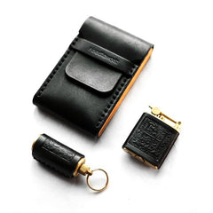 Cool Wooden Leather Mens Cigarette Case Black Custom Cigarette Holder for Men - imessengerbags