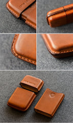 Handmade Brown Leather Mens 11pcs Cigarette Holder Case Cool Custom Cigarette Case for Men - imessengerbags