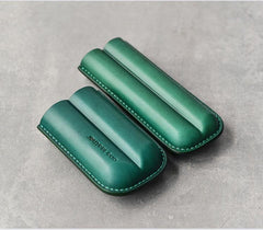 Cool Green Leather Mens 2pcs Cigar Case Cool Custom Leather Cigar Case for Men - imessengerbags