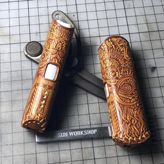 Handmade Leather Camouflage Mens Kt&g Lil Mini Cigarette Case Kt&g Lil Mini Holder for Men - imessengerbags