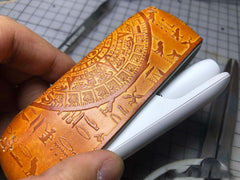 Handmade Tooled Constandine Leather Mens IQOS 3.0 Cigarette Case IQOS3.0 Holder for Men - imessengerbags