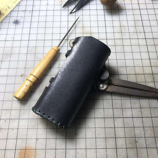 Handmade Leather Black Mens JAC Vapour SERIES-B DNA 75W Holder Cigarette Case for Men - imessengerbags