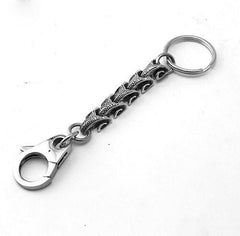 Stainless Steel DRAGON KEYCHAIN BIKER SILVER Key CHAIN SILVER Jeans Chain Jean Chain FOR MEN - imessengerbags