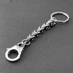 Stainless Steel DRAGON KEYCHAIN BIKER SILVER Key CHAIN SILVER Jeans Chain Jean Chain FOR MEN - imessengerbags