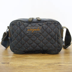 Black Denim Womens Small Quilted Shoulder Bags Denim Vintage Side Bag Quilted Messenger Bag For Men