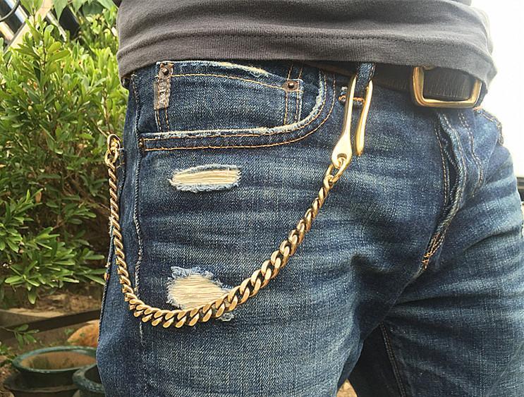 Stainless Steel Punk Waist Chain 45cm Trendy Key Chain For Pants