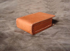 Handmade Cool Brown Leather Mens Cigarette Case Cigarette Holder Case for Men - imessengerbags