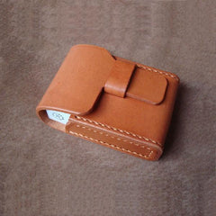 Cool Brown Leather Mens Cigarette Case Cigarette Holder Case for Men - imessengerbags