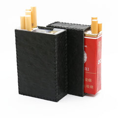 Handmade Black Leather Cigarette Holder Mens Cool Cigarette Holder Case for Men - imessengerbags