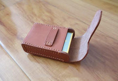 Cool Handmade Brown Leather Mens Cigarette Case Cigarette Holder Case with Belt Loop for Men - imessengerbags