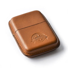 Cool Brown Leather Mens 14pcs Cigarette Holder Case Cool Custom Cigarette Case for Men - imessengerbags