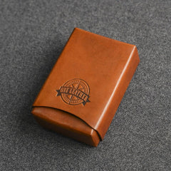 Handmade Brown Leather Mens 20pcs Cigarette Case Cool Custom Cigarette Case for Men - imessengerbags