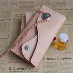 Cool Leather Mens Clutch Long Wallets Handmade Vintage Long Wallet for Women - imessengerbags