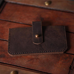 Handmade Mens Cool Short Leather Wallet Men Small Card Slim Wallets Bifold for Men - imessengerbags