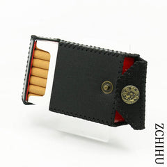 Handmade Cool Leather Mens Black Cigarette Holder Case Cigarette Holder for Men - imessengerbags