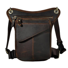 Cool Leather Mens Drop Leg Bag Belt Pouch Waist Bag BELT BAG Shoulder Bag For Men - imessengerbags