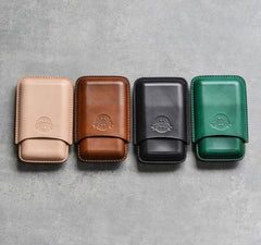 Cool Green Leather Mens 3pcs Cigar Case Cool Custom Leather Cigar Case for Men - imessengerbags