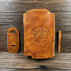 Handmade Leather Brown Mens ASVAPE MICHAEL Cigarette Case Holder for Men - imessengerbags