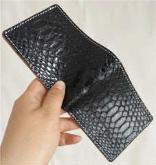 [On Sale] Handmade Cool Mens Snake Skin Small Wallet Slim billfold Wallets with Zippers - imessengerbags