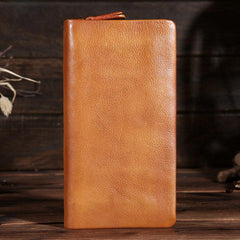 Handmade Leather Mens Clutch Wallet Cool Leather Wallet Long Phone Wallets for Men - imessengerbags