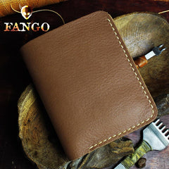 Handmade Leather Mens Cool Slim Leather Wallet Men billfold Wallets Bifold for Men - imessengerbags