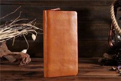 Handmade Leather Mens Clutch Wallet Cool Leather Wallet Long Phone Wallets for Men - imessengerbags