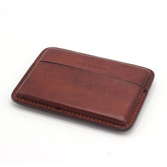 Handmade Brown Leather Slim Mens 10pcs Cigarette Holder Case Cool Custom Cigarette Case for Men - imessengerbags