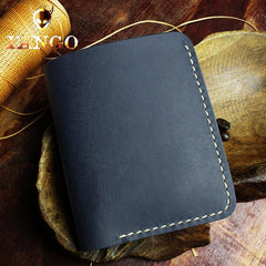 Handmade Leather Mens Cool Slim Leather Wallet Men billfold Wallets Bifold for Men - imessengerbags