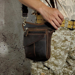 Cool Leather Mens Drop Leg Bag Belt Pouch Waist Bag BELT BAG Shoulder Bag For Men - imessengerbags