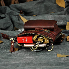 Small Leather Mens Belt Pouch Waist Bag Shoulder Bag BELT BAG For Men - imessengerbags