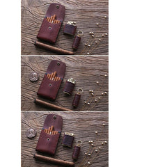 Handmade Wooden Beige Leather Mens 7pcs Cigarette Case Cool Custom Cigarette Holder for Men - imessengerbags