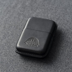 Cool Black Leather Mens 14pcs Cigarette Holder Case Cool Custom Cigarette Case for Men - imessengerbags