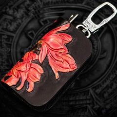 Handmade Leather Tooled Mens Cool Car Key Wallet Car Key Holder Car Key Case for Men - imessengerbags