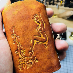 Handmade Leather Brown Mens ASVAPE MICHAEL Cigarette Case Holder for Men - imessengerbags