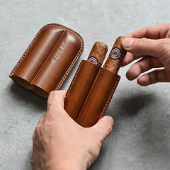 Cool Green Leather Mens 2pcs Cigar Case Cool Custom Leather Cigar Case for Men - imessengerbags