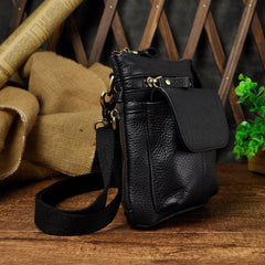 Small Leather Mens Belt Pouch Waist Bag Shoulder Bag BELT BAG For Men - imessengerbags