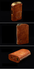 Handmade Leather Brown Mens ASVAPE MICHAEL Cigarette Case Holder for Men - imessengerbags