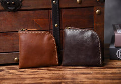 Handmade Leather Mens Cool Wallet Men Slim Wallets Front Pocket Wallet for Men - imessengerbags