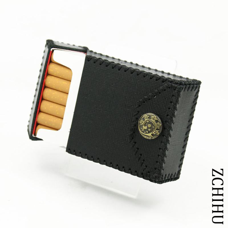 Handmade Cool Leather Mens Black Cigarette Holder Case Cigarette Holder for Men - imessengerbags