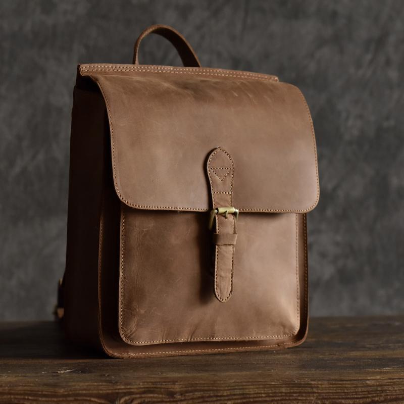 Handmade Leather Mens Cool Backpack Sling Bag Large Travel Bag Hiking Bag for men - imessengerbags