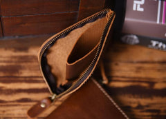 Handmade Leather Mens Cool Wallet Men Slim Wallets Front Pocket Wallet for Men - imessengerbags