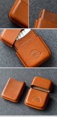 Cool Brown Leather Mens 14pcs Cigarette Holder Case Cool Custom Cigarette Case for Men - imessengerbags