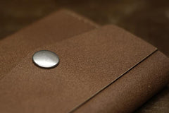 Handmade Leather Mens Cool Short Wallet Card Holder Small Card Slim Wallets for Men - imessengerbags