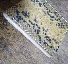 [On Sale] Handmade Cool Mens Snake Skin Small Wallet Slim billfold Wallets with Zippers - imessengerbags