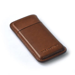 Handmade Brown Leather Womens 5pcs Cigarette Holder Case Cool Custom Cigarette Case for Women - imessengerbags