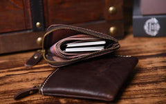 Handmade Leather Mens Cool Wallet Men Slim Wallets Front Pocket Wallet for Men - imessengerbags