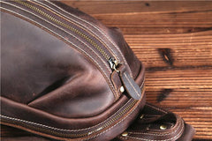 Handmade Leather Mens Cool Chest Bag Sling Bag Crossbody Bag Travel Bag Hiking Bag for men