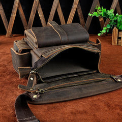 Cool Leather Mens Drop Leg Bag Belt Pouch Bag HIP PACK Waist Bag Shouder Bags For Men - imessengerbags