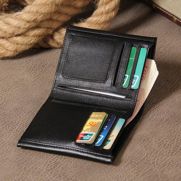 Leather Mens Cool Slim billfold Leather Wallet Men Small Wallets Bifold for Men - imessengerbags