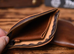 Handmade Leather Mens Cool Wallet Men Slim Wallets Front Pocket Wallet for Men - imessengerbags